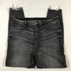 American Eagle Jeans Womens 18 Reg Curvy Highest Rise Jegging Distressed Raw Hem